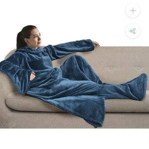 Blanket with arm and foot holes